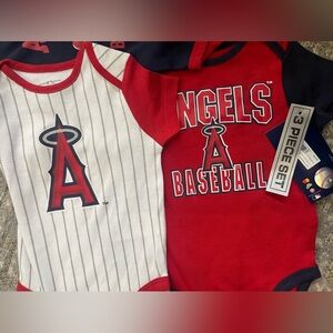 Angels Baseball Bodysuits / Onesies (3-pack) new with tags licensed merchandise